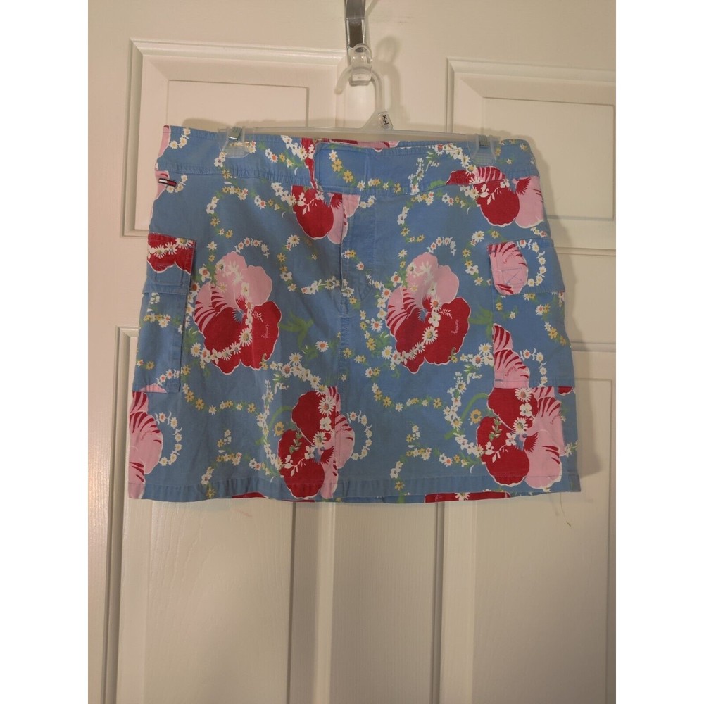 Tommy Hilfiger Skirt Small Floral Pattern Tommy Spell Out Vintage Size 13